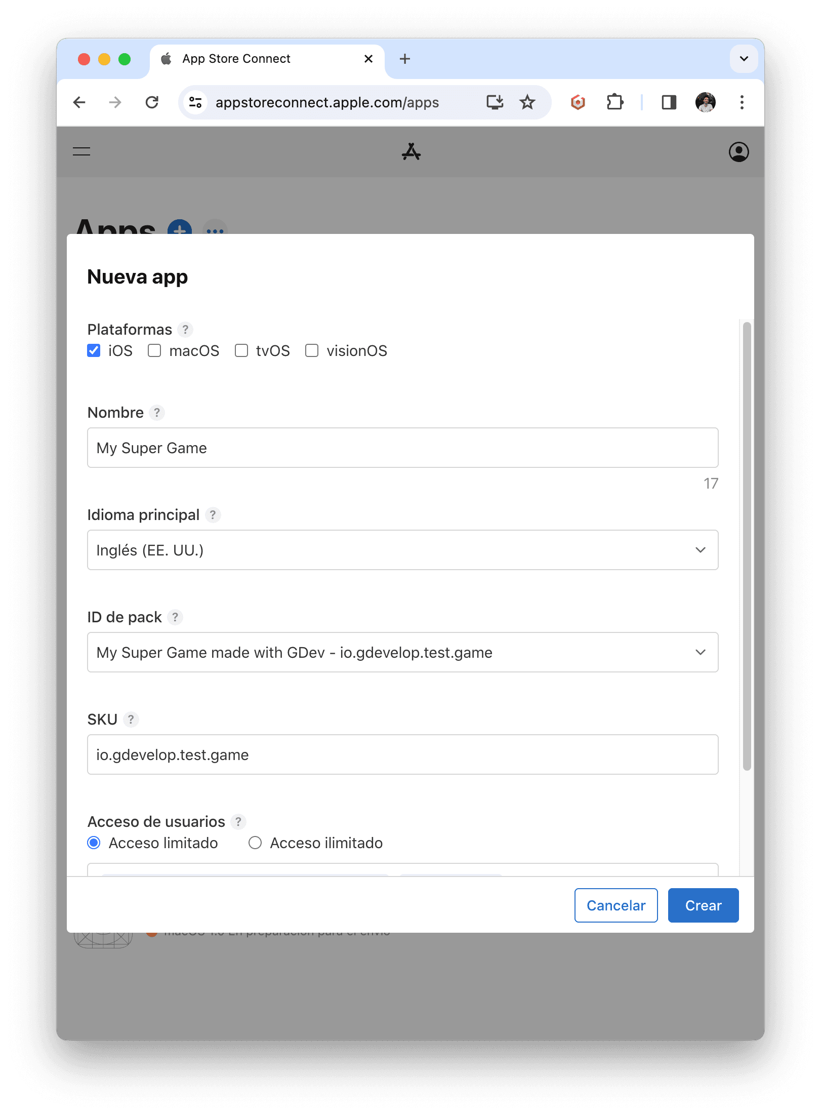 Adding a new app